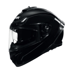 SMK Typhoon GL200 Full Face Helmet with Dual Visor System, ECE Certified (Black)